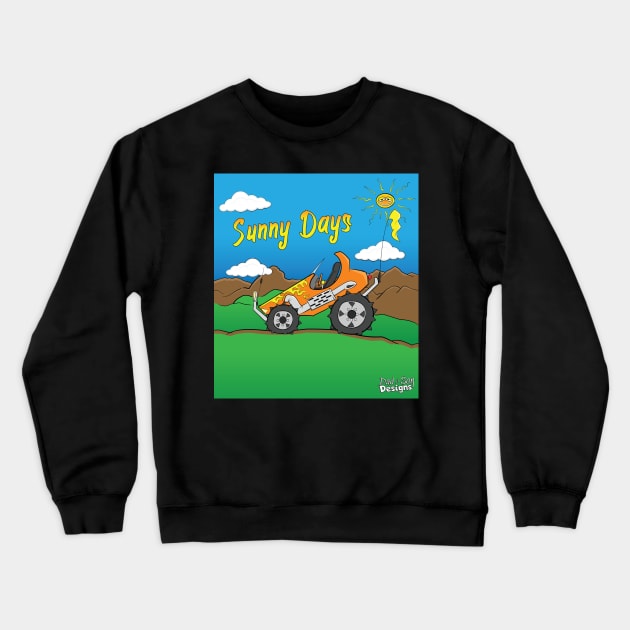 Sunny Days Orange Offroad Buggy Truck Crewneck Sweatshirt by Dad n Son Designs